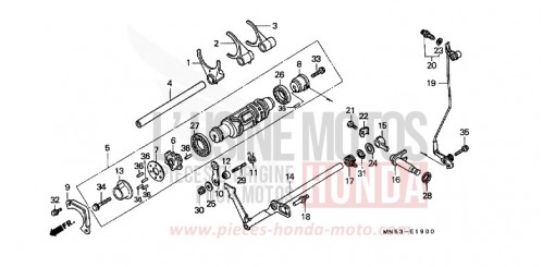 TAMBOUR DE CHANGEMENT/FOURCHETTE DE SELECTION GL1500L de 1990